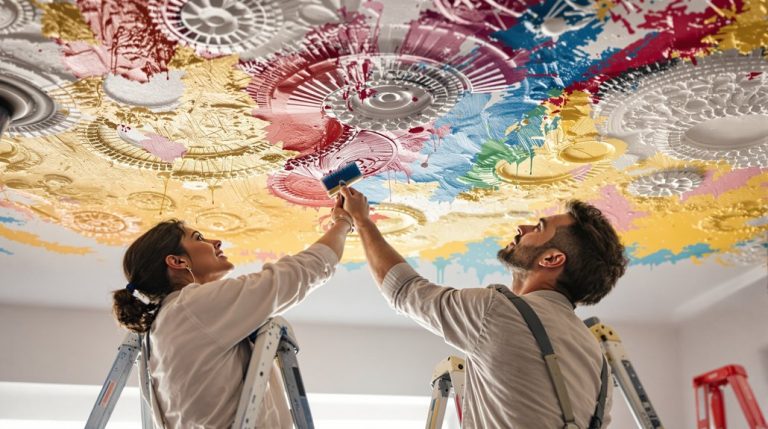 techniques et astuces de peinture de plafond