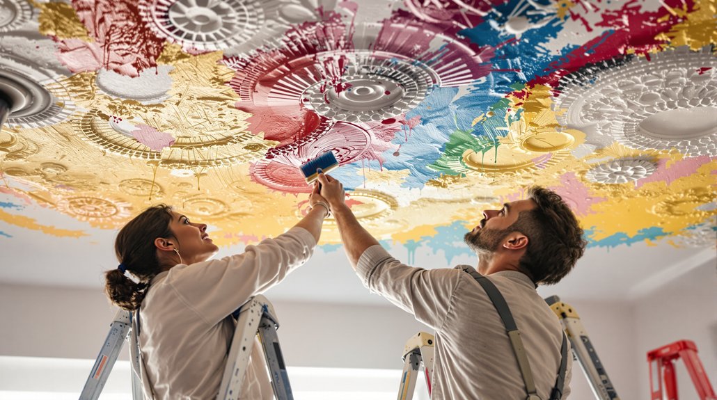 techniques et astuces de peinture de plafond