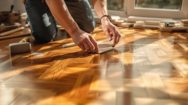 Installation de parquet en bois massif DIY