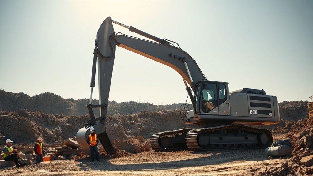 analyse de site pour la taille de l'excavatrice