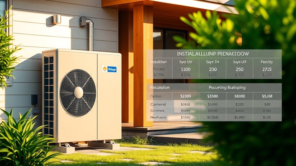 détail des coûts de pompe à chaleur