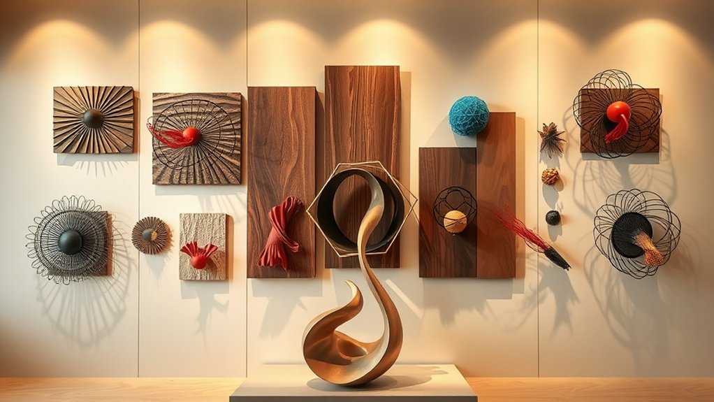 éléments de design mural sculptural
