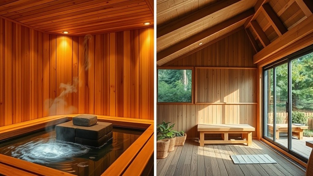 installation de sauna intérieur vs extérieur