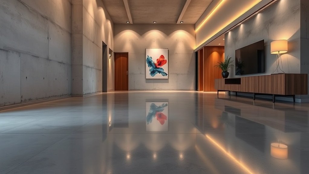 applications de design en béton poli